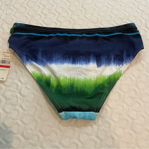 NWT Tommy Bahama Hazy Kat Stripe Bikini Bottom Peacock Blue Size XS Swim Beach - Picture 7 of 10